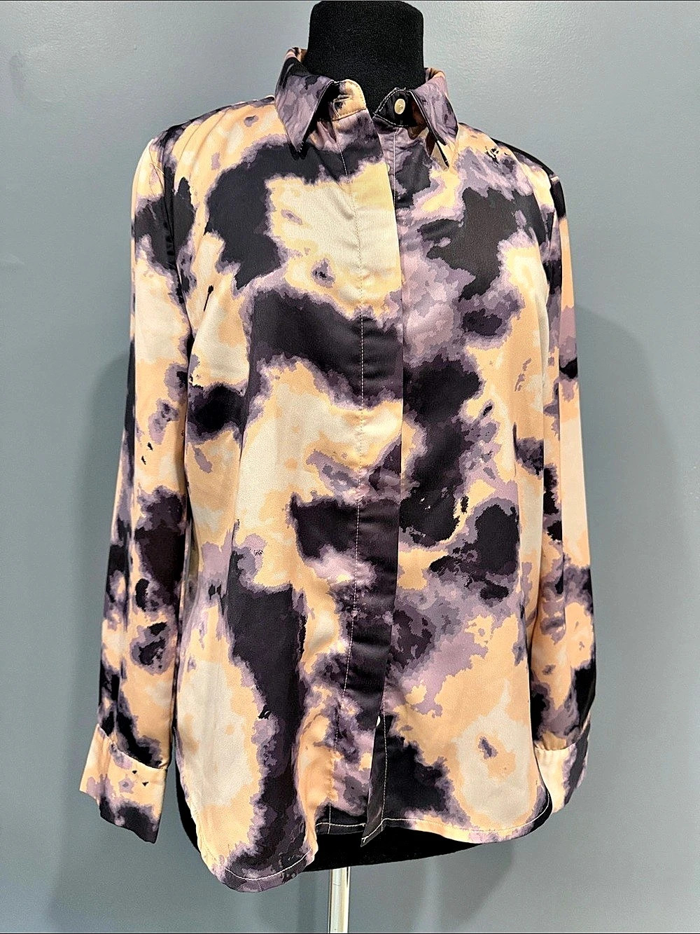 Wardrobe Abstract Button Down Shirt in Pink & Black Size Large Like